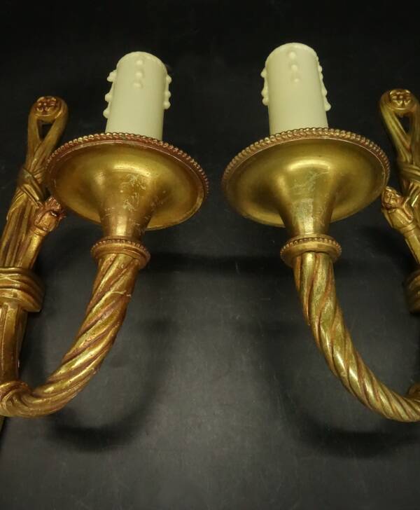 Pair of Louis XVI style wall lights - Lucien GAU, Paris