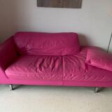 Canapé cuir rose fushia Roche Bobois