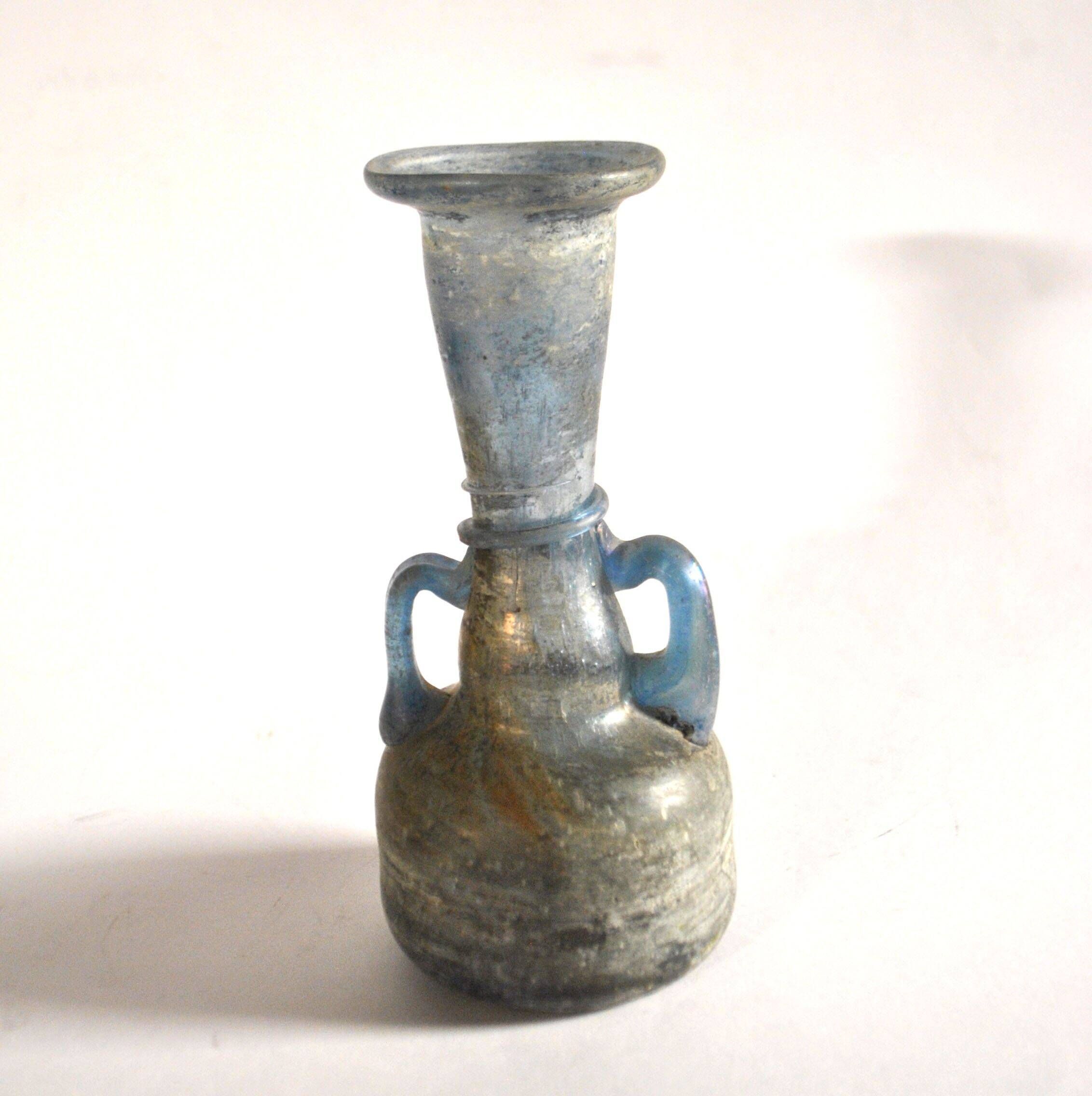 Ancient Murano vase amphora in iridescent blue blown glass – Italy