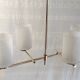 Modernist chandelier 4 lights in golden brass - 50s/60s