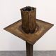 Brutalist floor candle holder in hammered gold steel, Belgium circa 1960.