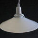 White smooth opaline glass pendant light - supplied with porcelain socket, cable and white bracket