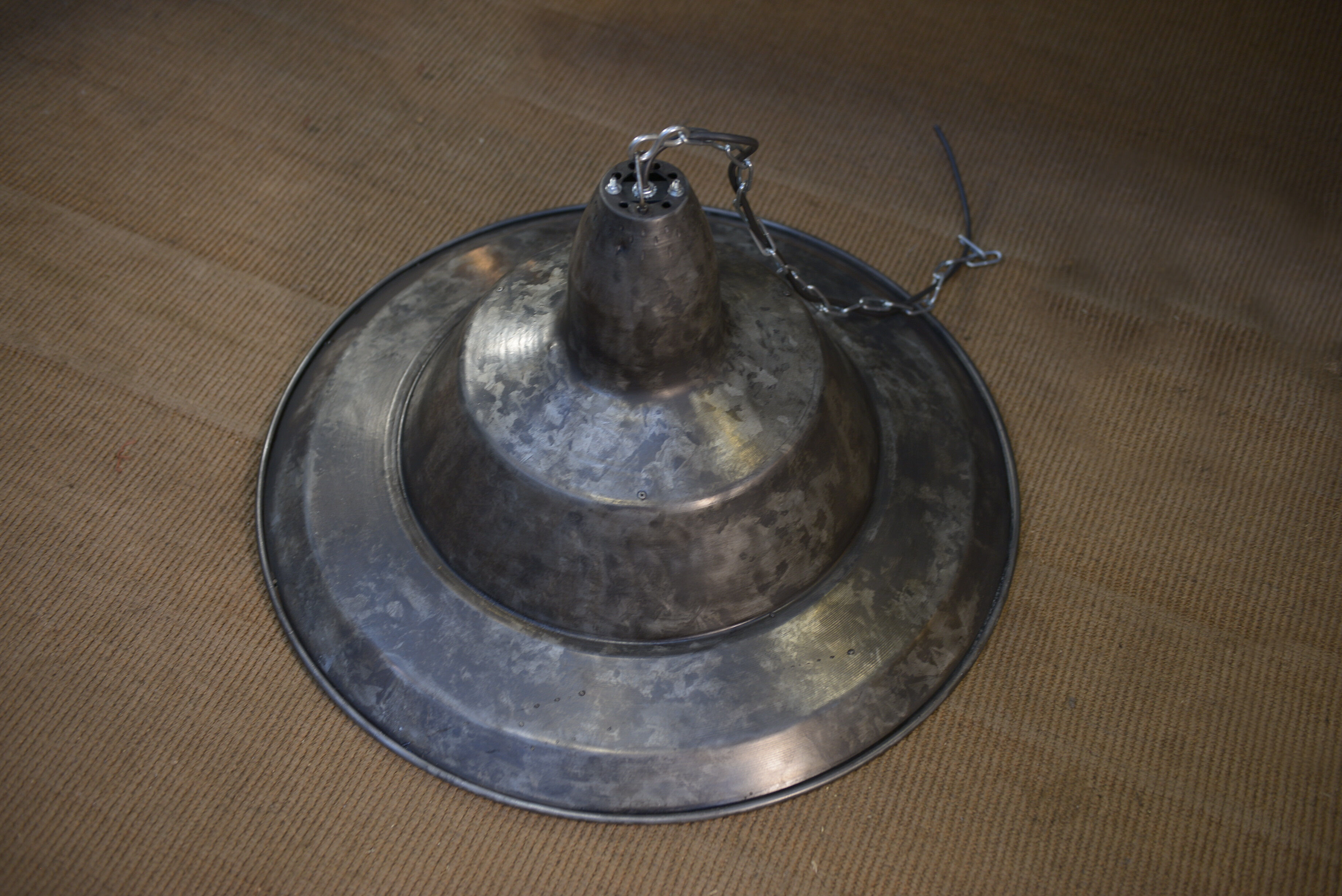 Pendant lamps in galvanized metal 1960