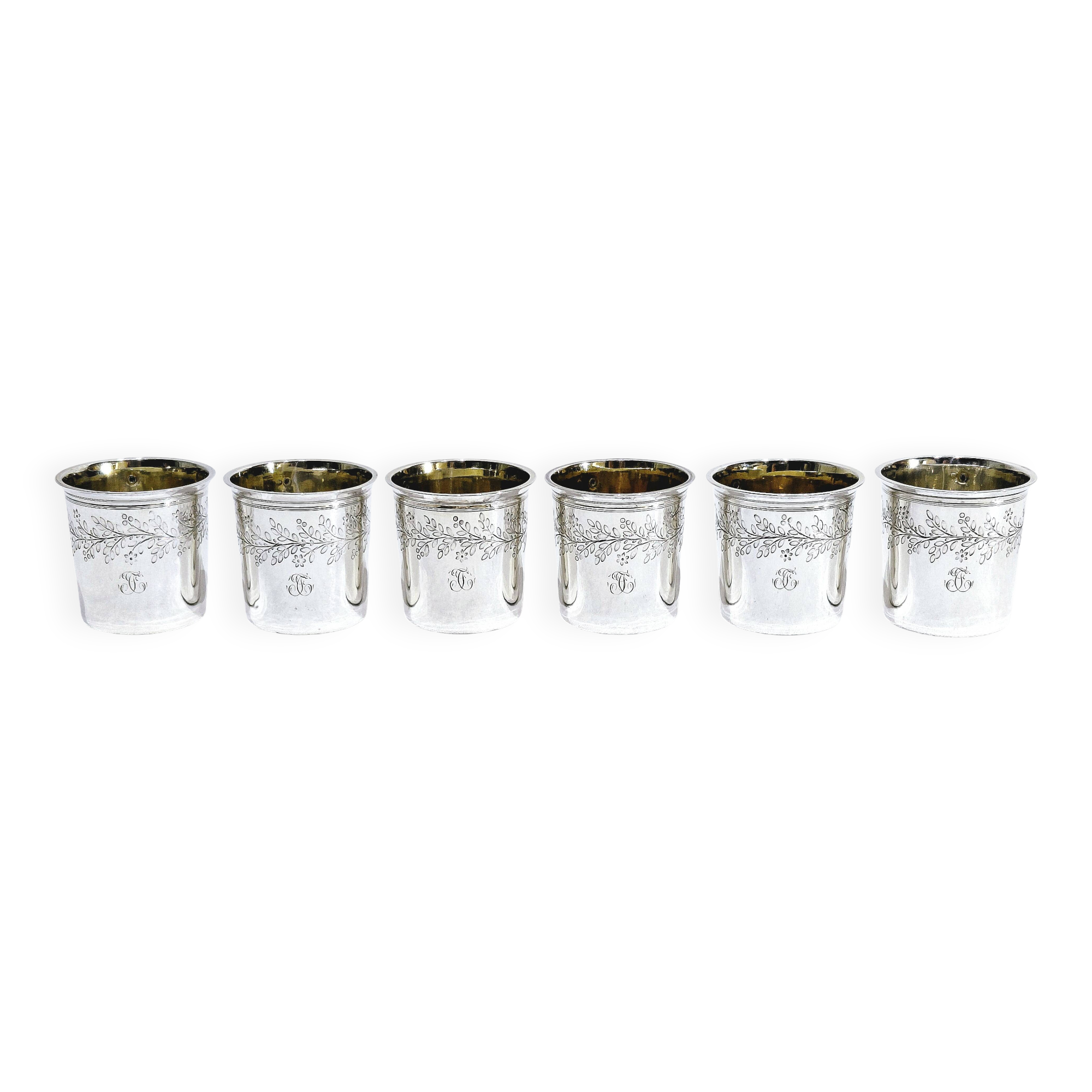 Hippolyte Fournerot - 6 Silver Liqueur Glasses