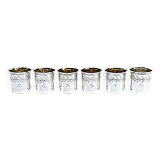 Hippolyte Fournerot - 6 Silver Liqueur Glasses