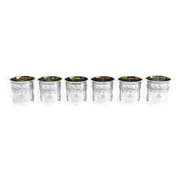 Hippolyte Fournerot - 6 Gobelets à liqueur en Argent