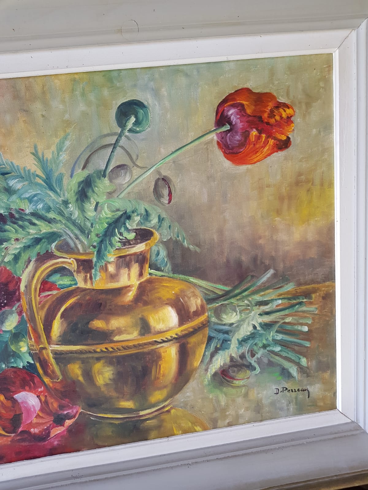 Old oil painting on canvas D. Perreau