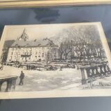 4 LYTHOGRAPHIES OF GRENOBLE UNDER GLASS