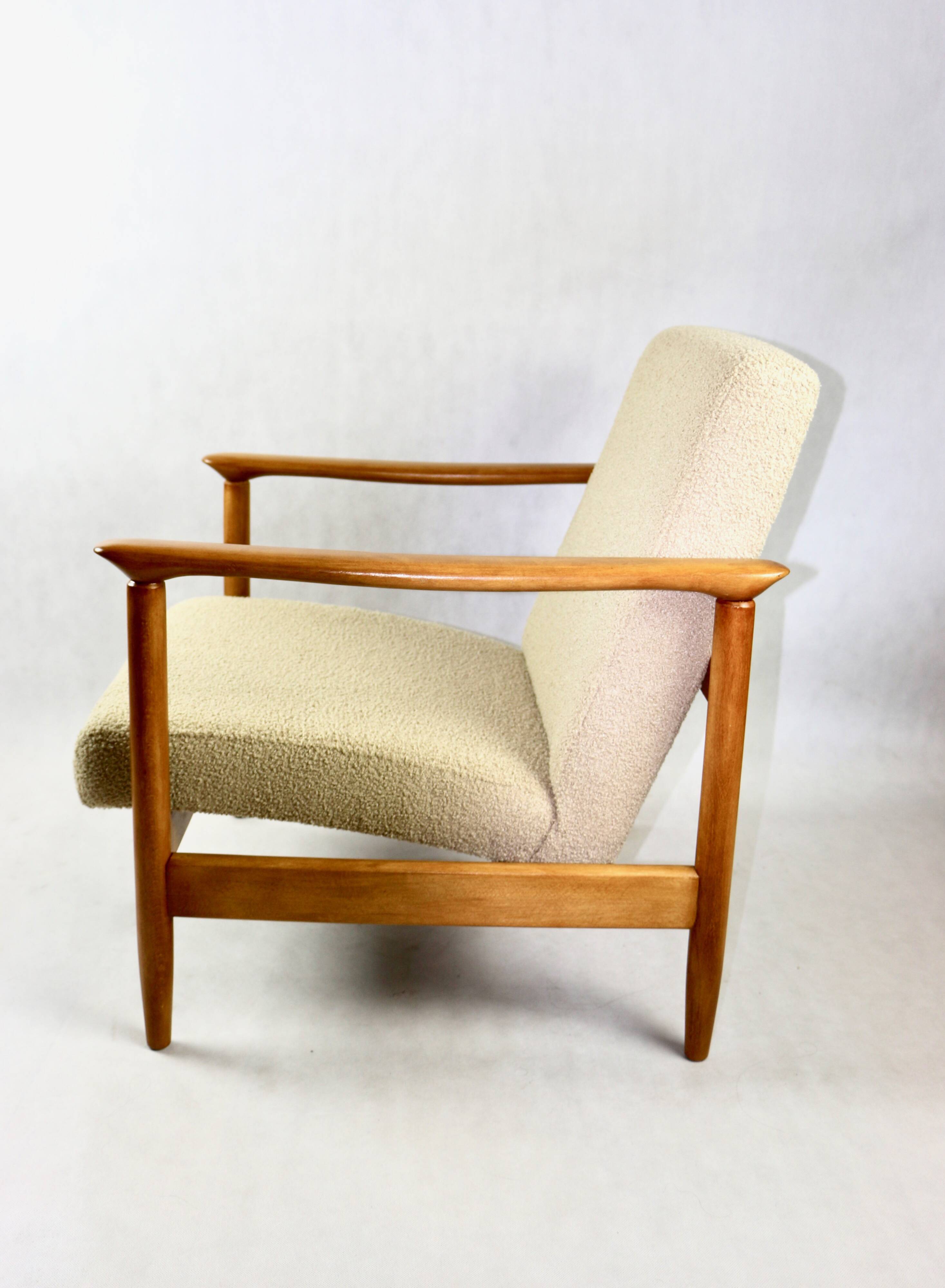 Fauteuil gfm-142 en boucle beige, années 1970