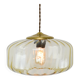Vintage Light Beige Glass and Brass Pendant Lamp