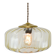 Vintage Light Beige Glass and Brass Pendant Lamp
