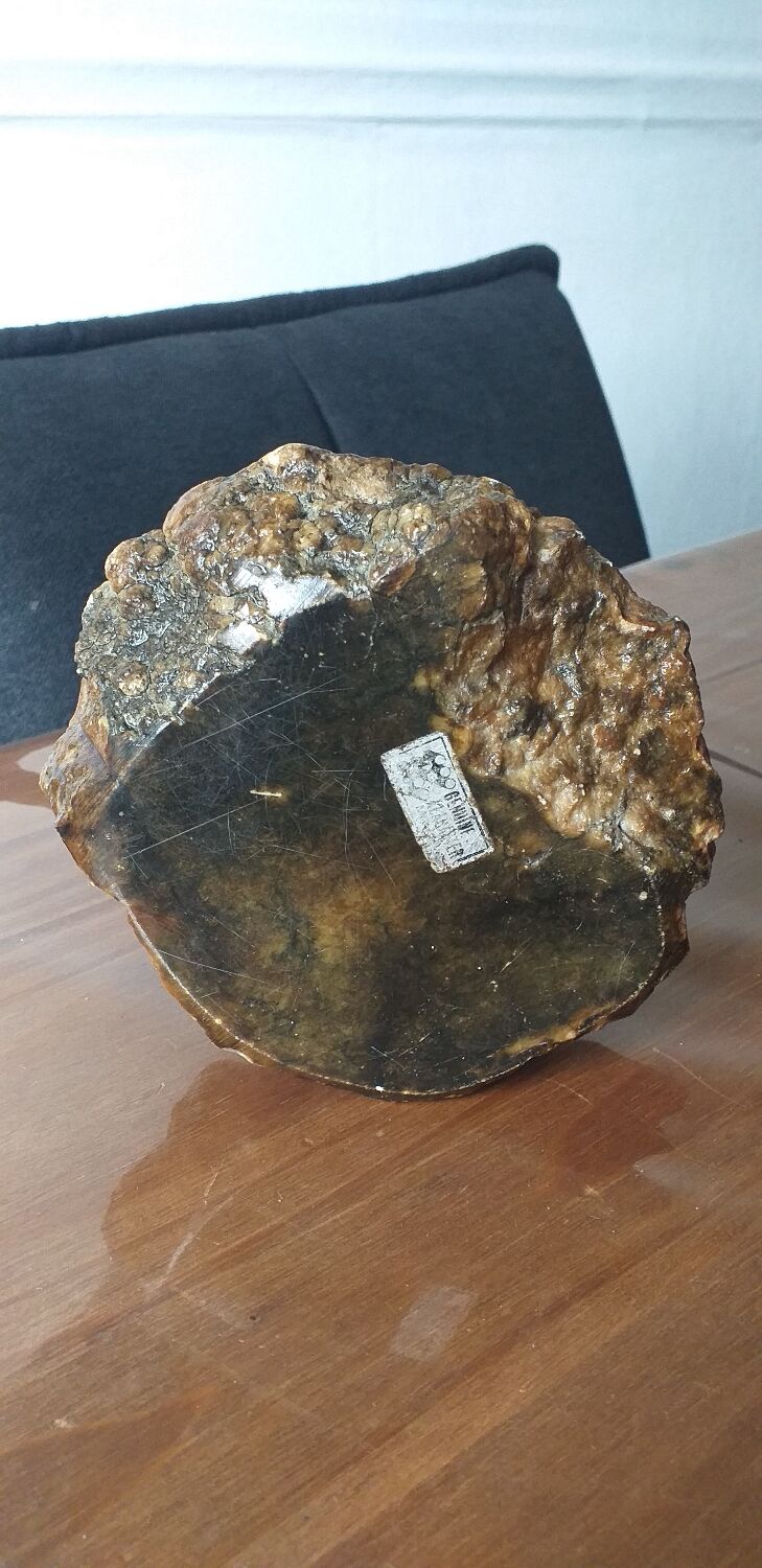 Brown alabaster ashtray