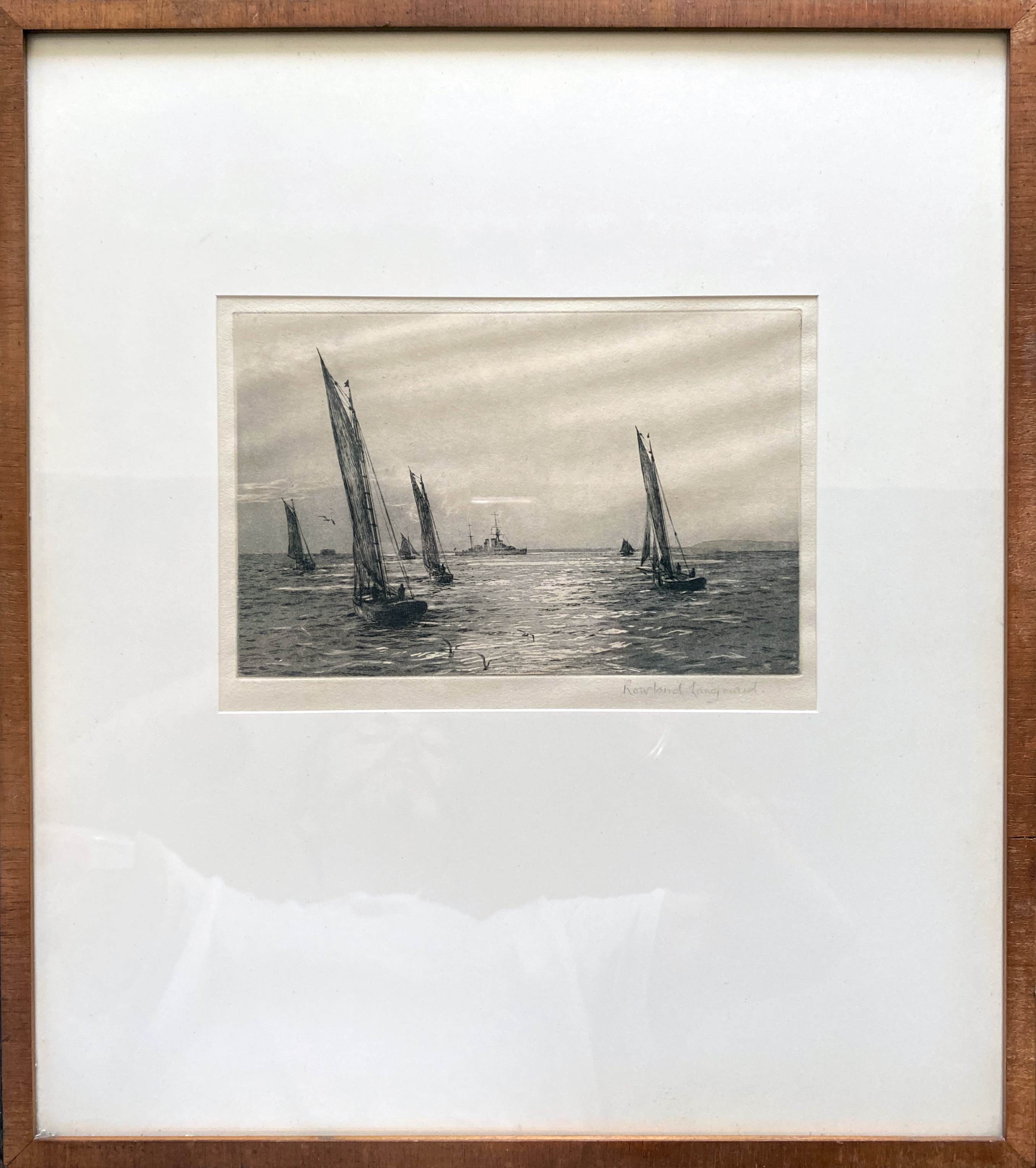 Original painting engraving Rowland Langmaid (1897/1956) "In the Path of the Sun"