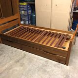 Maison Regain solid elm single trundle bed