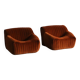 Pair of Cinna Sandra lounge chairs in velvet by Annie Hieronimus, 1970s
