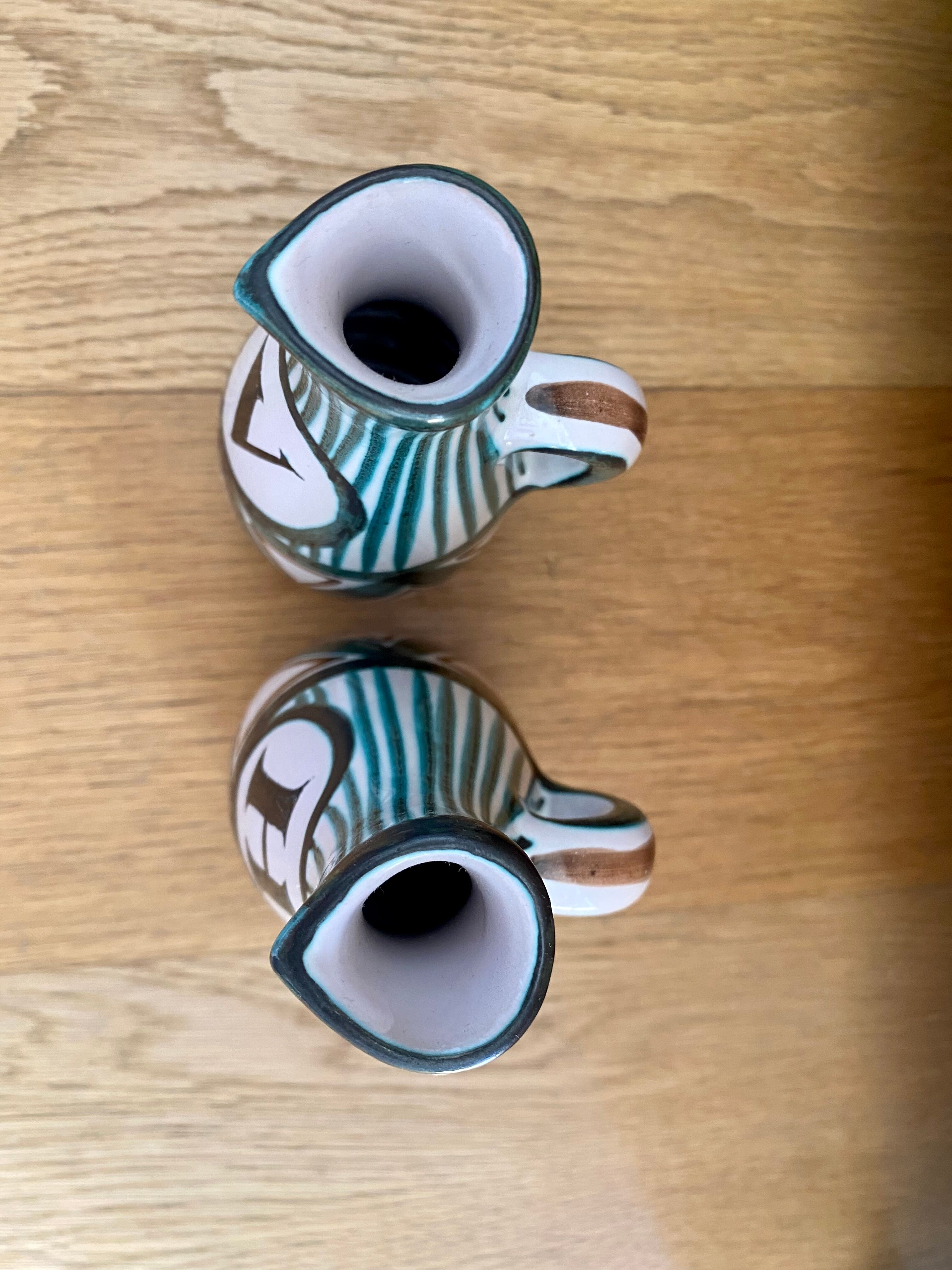 Vinegar oiler, pitchers Robert Picault ceramic Vallauris