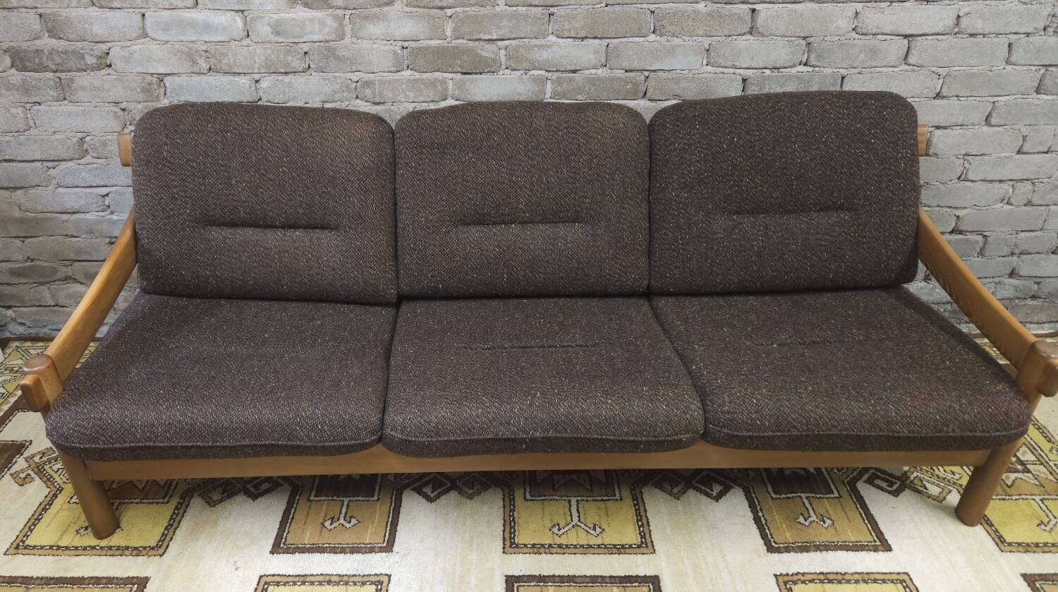 3-seater sofa in terry wool from the 1970s
