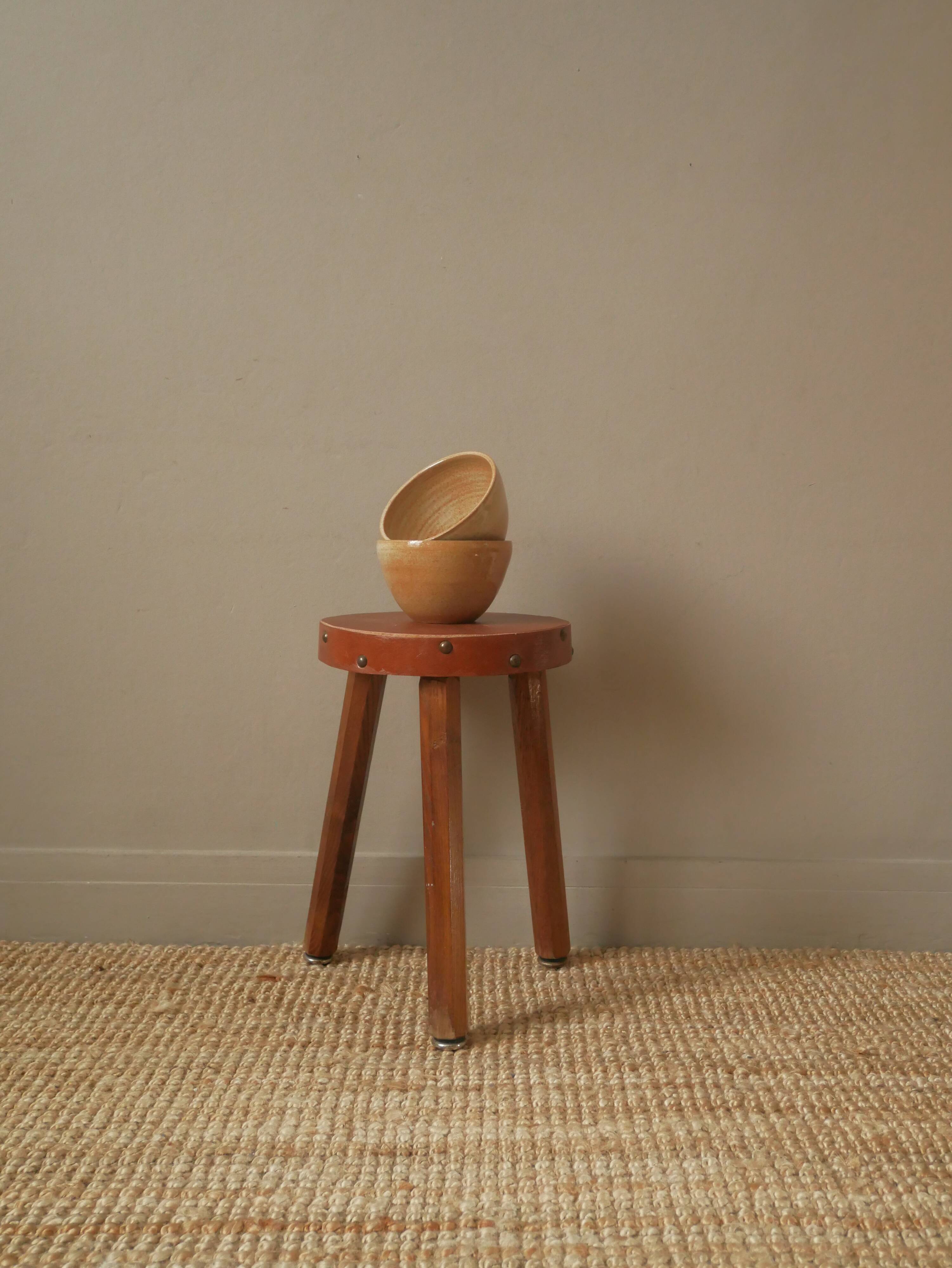 Vintage stoneware ceramic bowls handmade pottery Scandinavian country decoration artisanal manufacturing