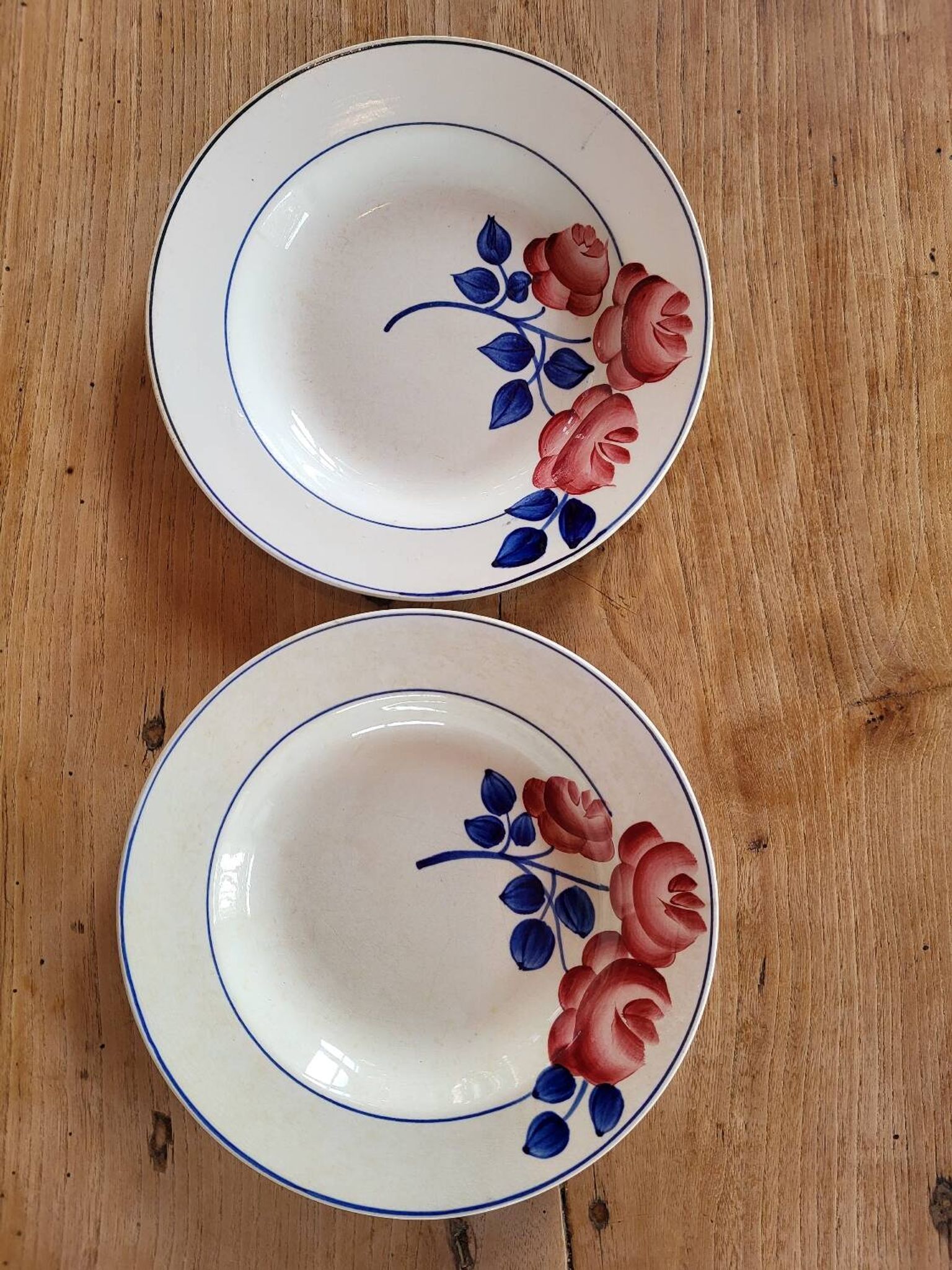 Lot 2 Art Deco plates ▪︎ Hippolyte Boulenger ▪︎ Red Rose