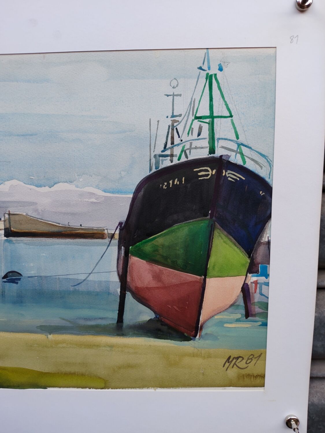 Watercolour by Michel Roubille, the island of Yeu 1981.