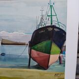 Watercolour by Michel Roubille, the island of Yeu 1981.