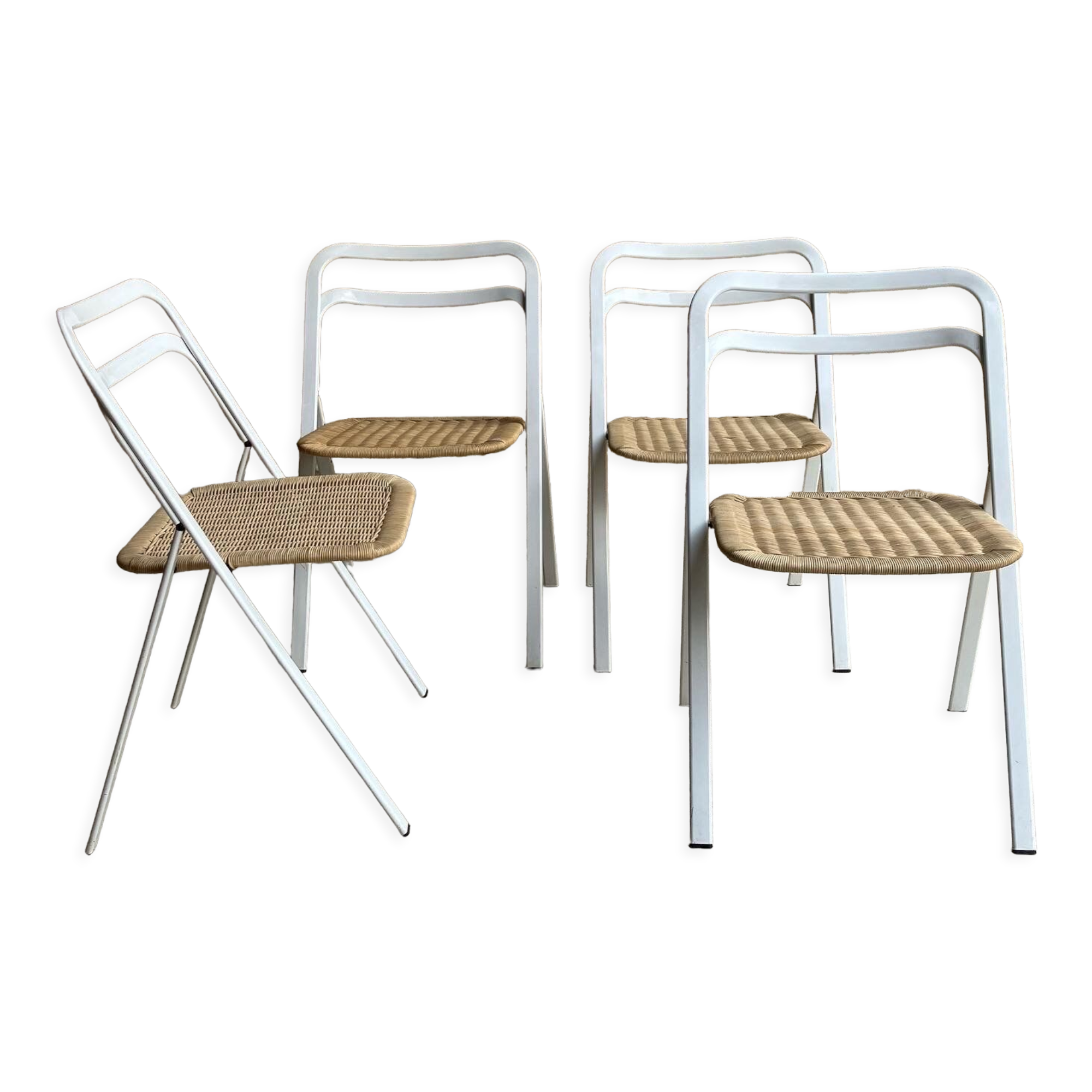 Set of 4 white chairs Giorgio Cattelan