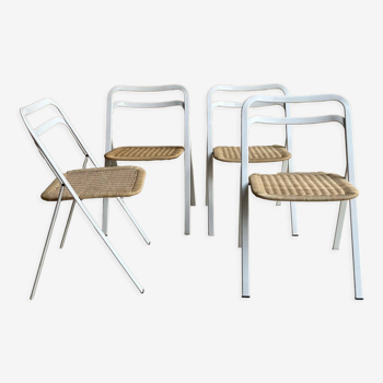 Set of 4 white chairs Giorgio Cattelan