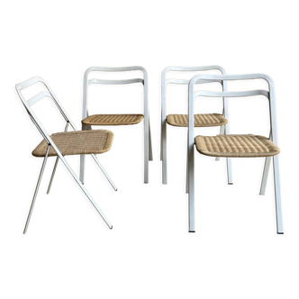 Set of 4 white chairs Giorgio Cattelan