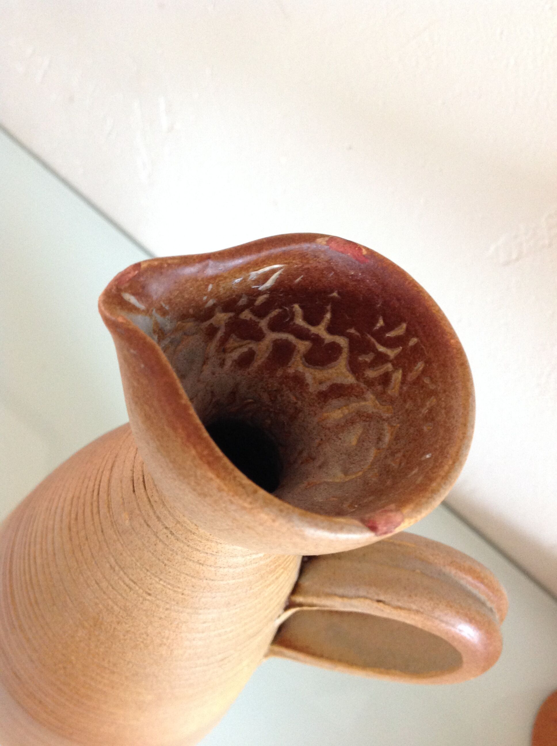 Conical soliflore vase in beige / vintage ceramic 60s-70s