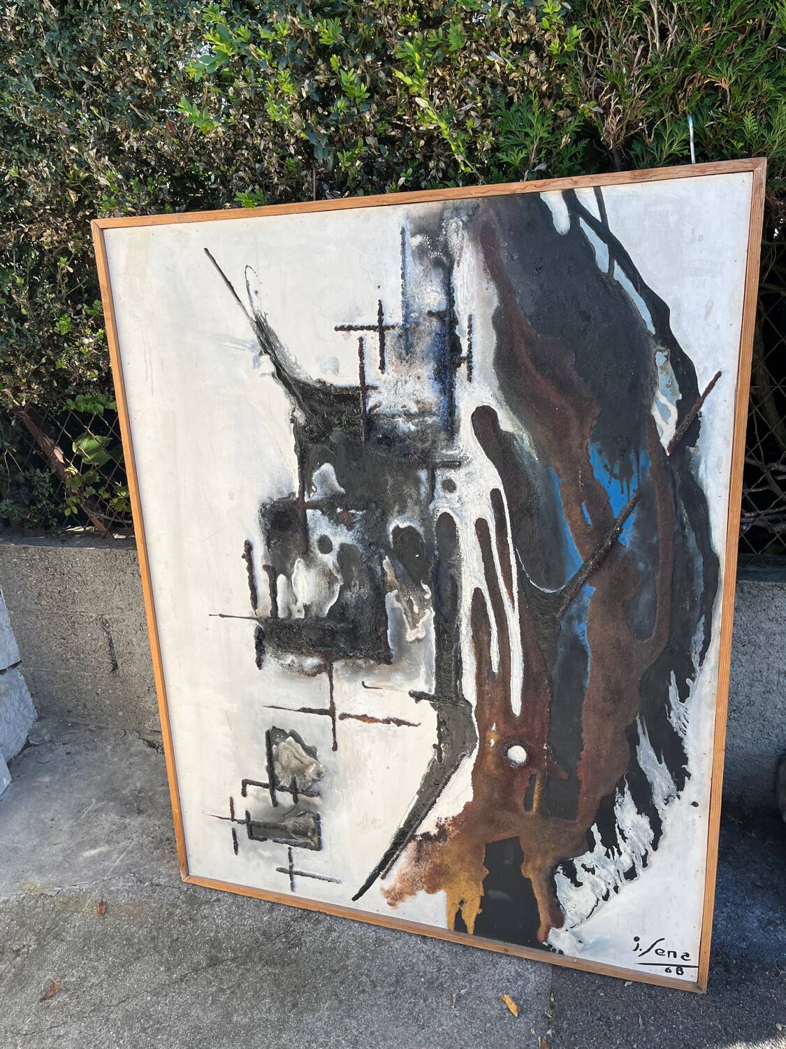 Brutalist table signed