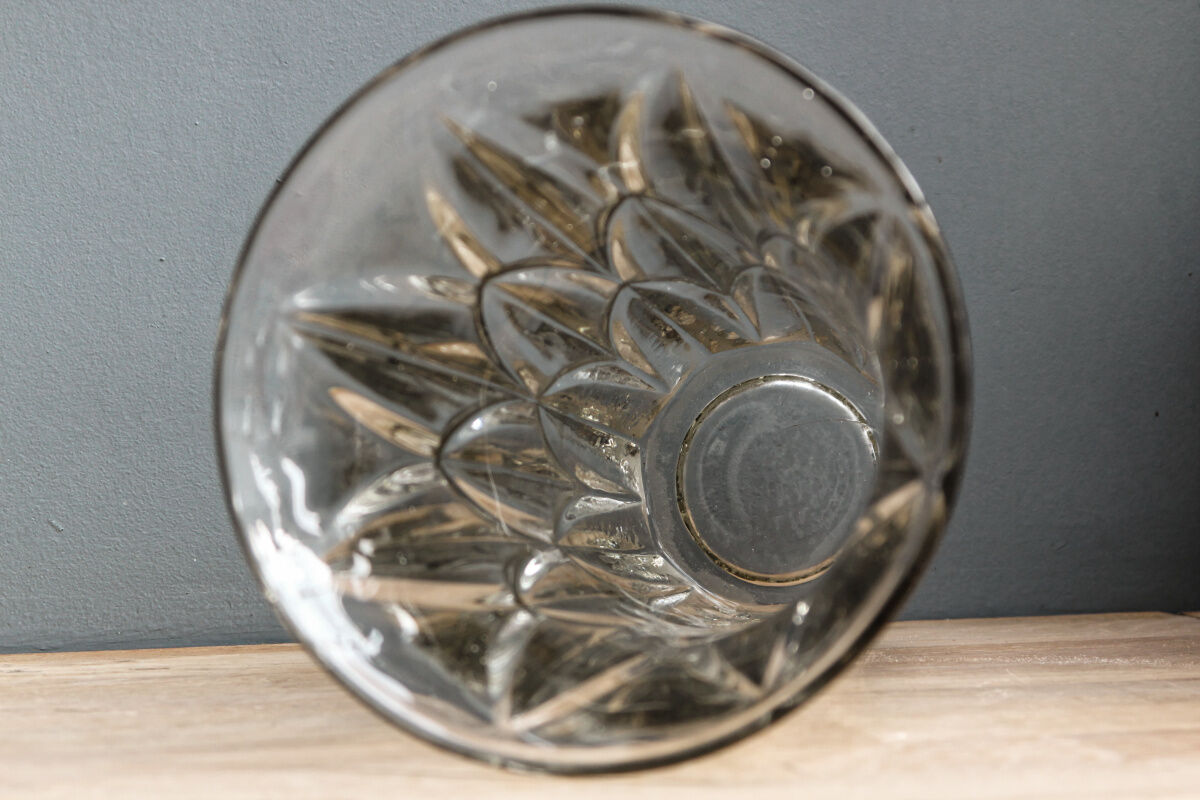 Vase art déco transparent en verre