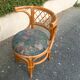 Ensemble en rotin table + 2 fauteuils vintage 1980