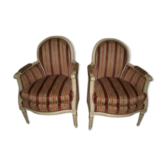 Pair of wing armchairs