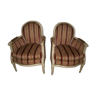 Pair of wing armchairs