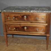 Commode Sauteuse Louis XVI en Noyer Fin XVIIIe