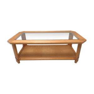 Table basse en bambou années 60-70