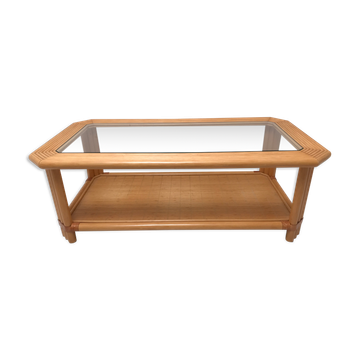Table basse en bambou années 60-70