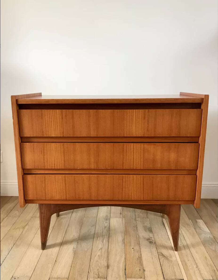 Scandinavian teak dressing table chest of drawers, Danish design, 1960s