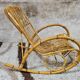 Rocking-chair rattan bamboo 60s