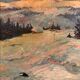 Panel oil by Hans Hermann (1858-1942), "Snowy Landscape", 19th Century