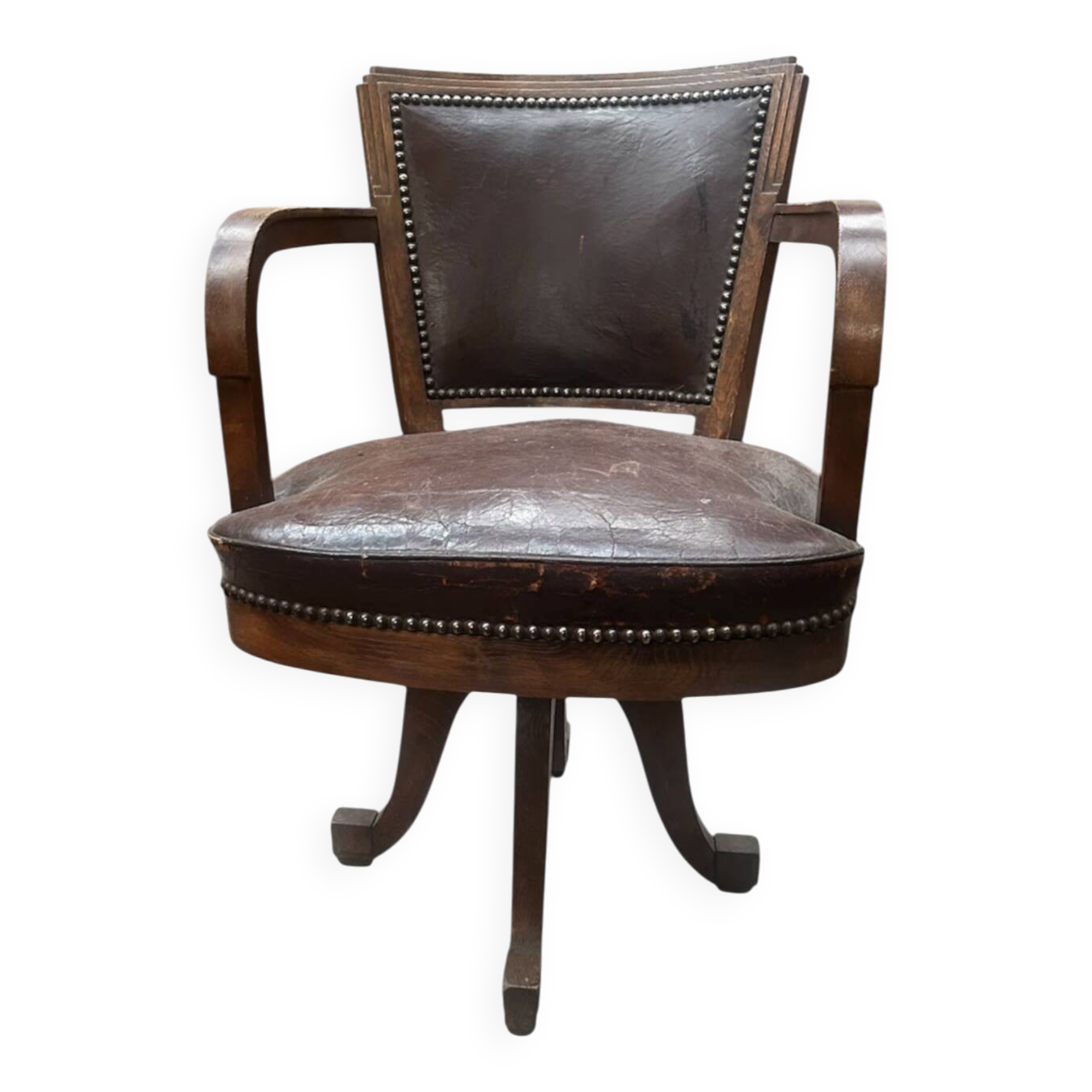American leather office chair, 1920s