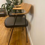 Pair of chairs 675 black footoak Robin Day