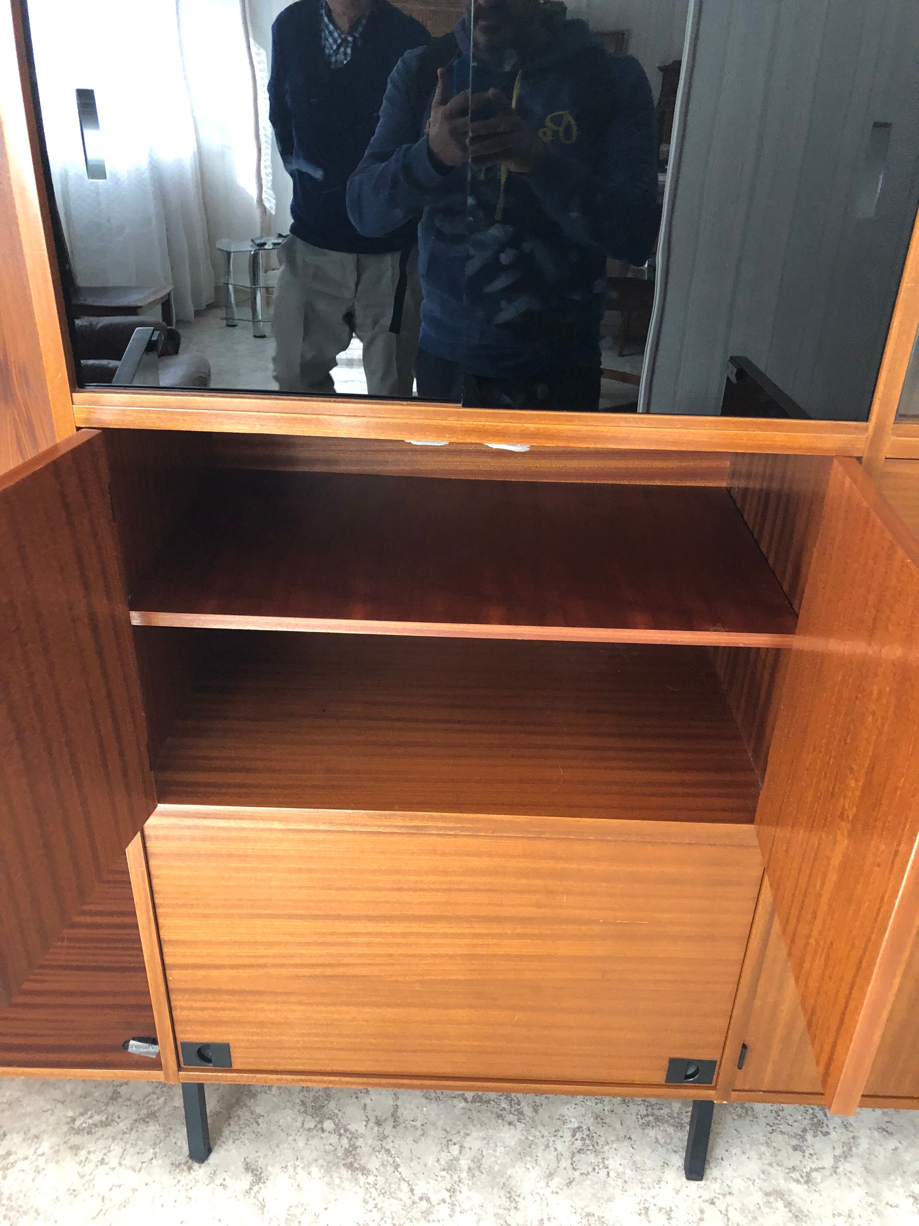 Teak secretary cabinet by Jean-René Caillette