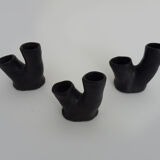 Trio of ceramic vases shaped like tree trunks, signed and numbered
