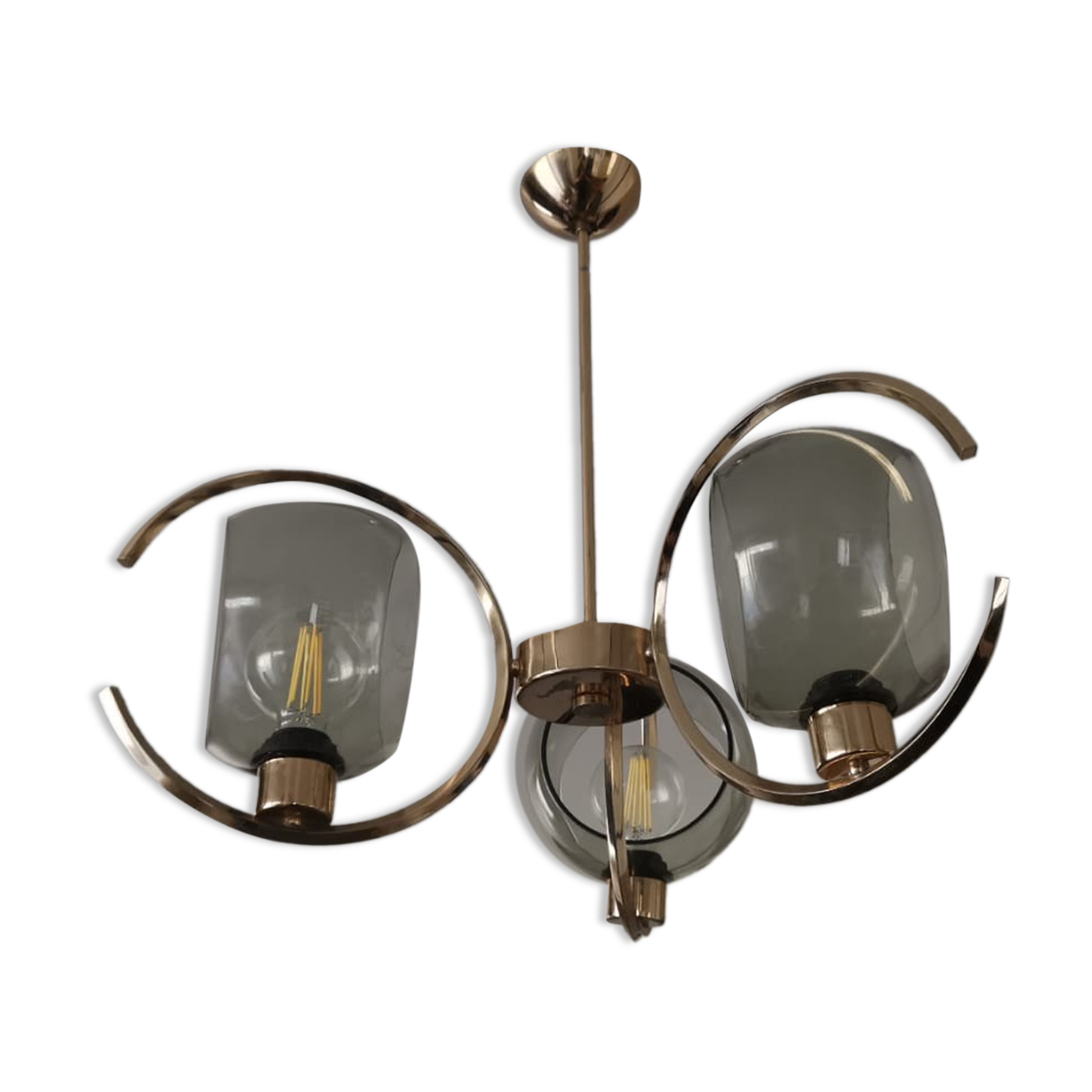 Art deco brass chandelier