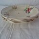 4 plates sarreguemines, hollow faience flowers strasbourg