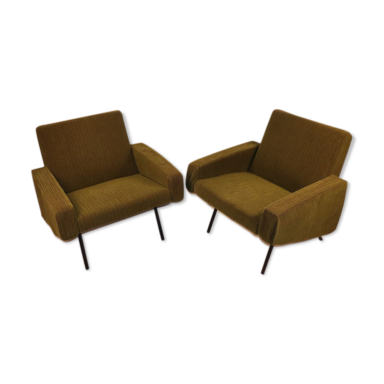 Pair of armchairs by Joseph André Motte, model 743 edited by Steiner 1950