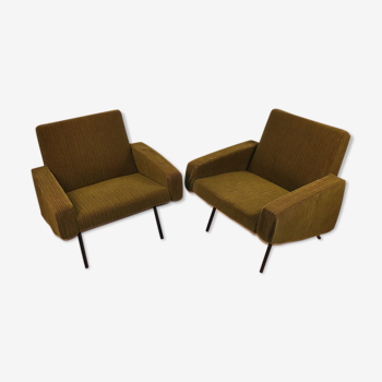 Pair of armchairs by Joseph André Motte, model 743 edited by Steiner 1950