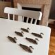 Set of 6 vintage silver-plated metal swan knife rests