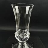 Daum France Sorcy model vase in sculpted clear crystal, height 14.5 cm